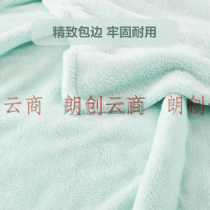 佳佰 毛毯 A类一等品  毯子法兰绒珊瑚绒长毛绒午睡毯 青浅绿 180*200cm