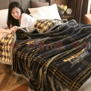 九洲鹿 毛毯家纺 双层盖毯加大加厚3.6斤拉舍尔毛毯 冬季保暖厚毯子冬季盖毯空调毯 150*200cm