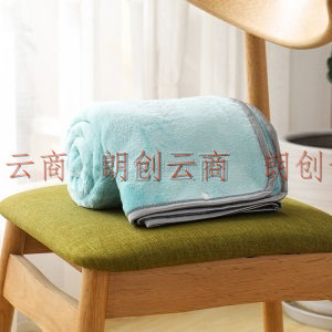 迎馨 毛毯家纺 四季毯子法兰绒午睡毯柔软舒适毛巾披肩毯 薄荷绿 100*150cm