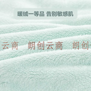 佳佰 毛毯 A类一等品  毯子法兰绒珊瑚绒长毛绒午睡毯 青浅绿 180*200cm