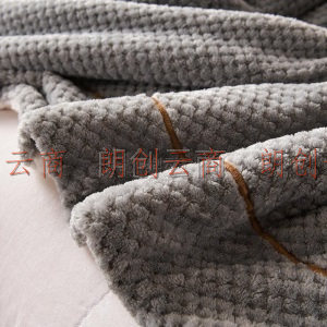南极人NanJiren 加厚双面毛毯冬天羊羔绒毯子贝贝绒毯午睡毯盖被空调毯 浅灰 150*200cm