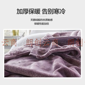 佳佰 毛毯加厚 A类母婴级 云貂绒毯子超柔毛毯被 葡萄紫 200*230cm 4.5斤