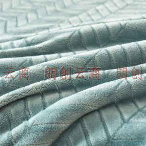 佳佰 毛毯 A类母婴级 毯子加厚法兰绒仿羊羔绒双层午睡毯 青川绿 150*200cm
