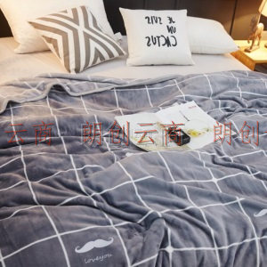 南极人NanJiren 毛毯 法兰绒毯子珊瑚绒盖毯午睡毯毛巾被床单 胡子 150*200cm