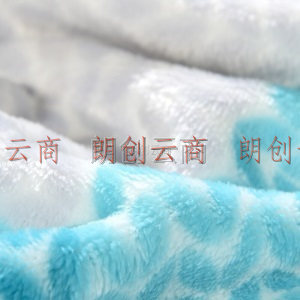 富安娜家纺毛毯 法兰绒毯毯子空调毯双人盖毯被 办公室午休毯学生宿舍毯 尺寸：180*200 【单层四季毯】格韵蓝 - 约2.6斤