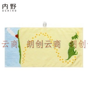 内野（Uchino）小方巾纯棉小毛巾婴儿儿童洗脸方巾全棉吸水 3条装 粉色+蓝色+米黄色
