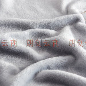 罗莱家纺 LUOLAI 单人毛毯空调毯盖毯法兰绒毯子 素色法兰绒绣花毯 灰色 200*230cm