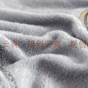 罗莱家纺 LUOLAI 单人毛毯空调毯盖毯法兰绒毯子 素色法兰绒绣花毯 灰色 200*230cm