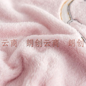 罗莱家纺 LUOLAI 单人毛毯空调毯盖毯法兰绒毯子 素色法兰绒绣花毯 粉色 200*230cm