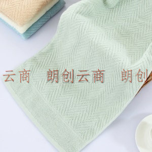 三利 纯棉A类标准简约素雅毛巾超值3条装 34×71cm 每条均独立包装 豆绿+浅咖+米色