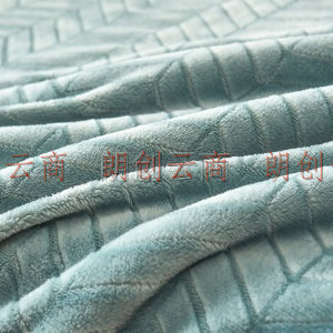佳佰 毛毯 A类母婴级 毯子加厚法兰绒仿羊羔绒刷花午睡毯 青川绿 200*230cm