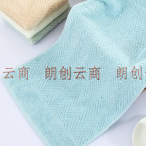 三利 纯棉A类标准简约素雅毛巾超值3条装 34×71cm 每条均独立包装 米色+浅咖+浅蓝