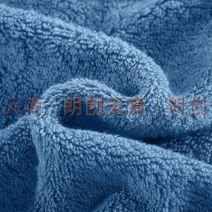 竹之锦 浴巾 竹浆纤维成人缎边提花大浴巾 70×140cm 蓝色