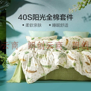 百丽丝 四件套 床上四件套纯棉套件 床单被罩床上用品被套 星春野 1.5米床 200*230cm