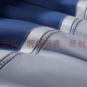水星家纺 床上用品四件套纯棉 60支长绒棉贡缎床单被罩被套套件 格特伦 加大双人1.8米床