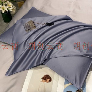 恒源祥 床上四件套加厚磨毛芳华系列 裸睡套件被套床单被罩 柏拉图石青 加大双人1.8米床