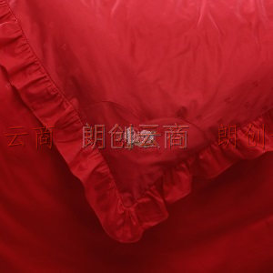 富安娜家纺 婚庆多件套 中式大红刺绣结婚床品套件 新婚配件绣花床单被罩 八件套 1.5米/1.8米床 被套203*229cm