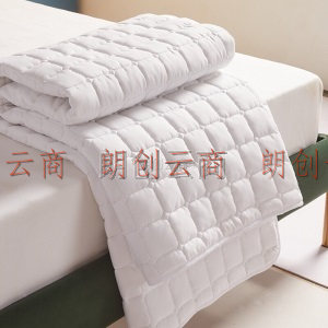 博洋家纺（BEYOND）床褥床垫 全棉水洗棉可水洗席梦思保护罩防尘防滑床罩床褥子 小方块（白） 120*200cm