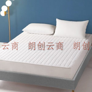 博洋家纺（BEYOND）床褥床垫 全棉水洗棉可水洗席梦思保护罩防尘防滑床罩床褥子 小方块（白） 120*200cm