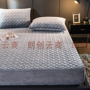南极人NanJiren  加厚夹棉法兰绒防滑床套 可水洗床单防尘罩床垫保护套 1.8米床