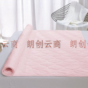 富安娜家纺 床垫保护垫床褥子 四季软垫子 可折叠可水洗床单双人 橡筋防滑款 1.8米床粉色