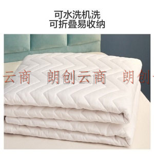 罗莱家纺 床垫床褥子软双人垫子可折叠可机洗 亲柔大豆防螨抗菌纤维床护垫 白色 1.8米床