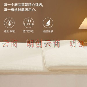 艾维（I-WILL） 床褥床垫 100%新疆棉花双人床褥子四季加大垫背垫被纯棉加厚棉絮子 150*200(重量约8斤)