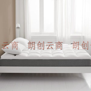 洁丽雅加厚立体床垫羽丝绒双人1.8米床家用1.5m多功能可折叠垫子褥子 白色 180*200cm