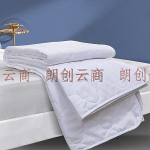 富安娜家纺 床垫保护垫席梦思床褥子 升级抗菌四季软垫子 可折叠可水洗床单双人 橡筋防滑款1米5床白色