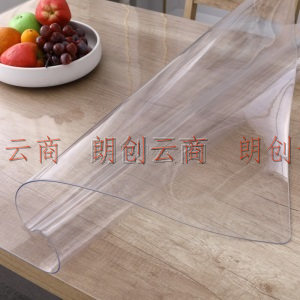 雨毅 餐桌垫加厚软玻璃PVC桌布 防水防油桌垫透明水晶板免洗塑料茶几垫台布垫隔热垫 加厚1mm 80*150cm
