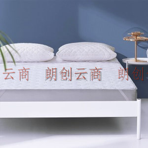 富安娜家纺 床垫保护垫席梦思床褥子 升级抗菌四季软垫子 可折叠可水洗床单双人 橡筋防滑款1米5床白色