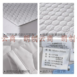 百丽丝家纺 艾罗非大豆抗菌床护垫床垫保护垫床褥床垫子 微微绒抗菌防螨床护垫(漂白色) 1.5M(5英尺)床