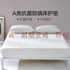 百丽丝家纺 艾罗非大豆抗菌床护垫床垫保护垫床褥床垫子 微微绒抗菌防螨床护垫(漂白色) 1.2M(4英尺)床