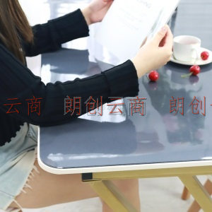 钟爱一生 桌布防水软玻璃PVC餐桌垫 长方形茶几办公书桌垫水晶板塑料台布 黑磨砂(2.0mm厚)60*120cm