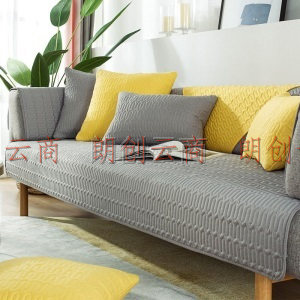QUATREFOIL 沙发垫布艺防滑坐垫四季通用 简琪-灰色90*180cm单条装