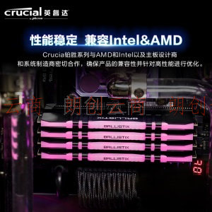 英睿达（Crucial）16GB（8G×2）套装 DDR4 3600频率 台式机内存条 Ballistix铂胜RGB游戏内存 美光原厂出品