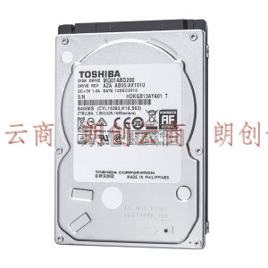东芝(TOSHIBA) 2TB 128MB 5400RPM 笔记本机械硬盘 SATA接口 轻薄型系列 (MQ04ABD200) 行动运算应用存储