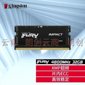 金士顿 (Kingston) FURY 32GB DDR5 4800 笔记本内存条 Impact风暴系列 骇客神条