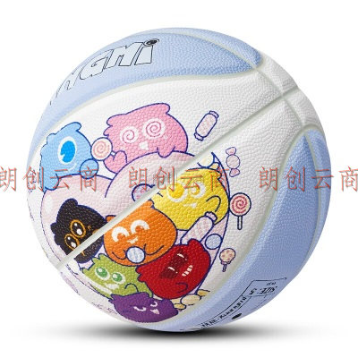 狂迷（kuangmi）篮球儿童珍妮马斯联名5号蓝白色小清新礼物蓝球