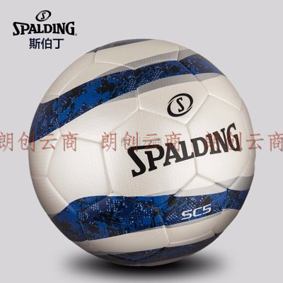 斯伯丁SPALDING 5号比赛足球成人蹴鞠PU材质64-934Y白/蓝
