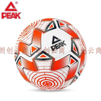 匹克PEAK5号机缝比赛成人儿童足球TPU材质室内外用球YQ01203红/白