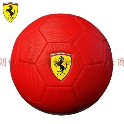 法拉利 足球标准5号红色PVC足球成人青少年比赛训练用球耐磨 F666