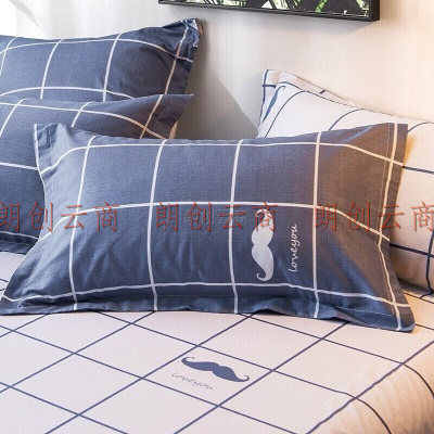 南极人NanJiren 枕套家纺 全棉枕套 斜纹枕头套枕芯套一对装 48*74cm