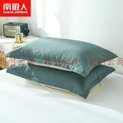 南极人（Nanjiren） 透气枕芯套枕头套一对装学生宿舍枕套床上用品 繁星蓝 48*74cm