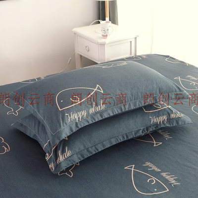 北极绒枕套枕芯套枕头套一对装 学生宿舍家用床上用品 大鱼 48*74cm