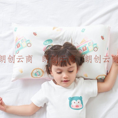 匹鲁儿童可水洗枕头四季通用3-6-12岁学生棉纤维枕芯双面可用带枕套