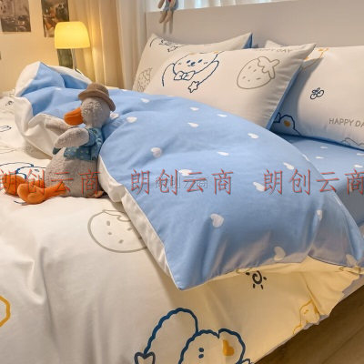 南极人 枕套一对装 全棉枕头套新疆棉纯棉学生枕芯套 奶油布丁 48*74cm
