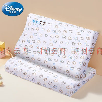 迪士尼宝宝（Disney Baby）婴儿记忆棉乳胶枕头枕芯儿童幼儿园学生1-3-6岁四季枕头枕套 浅蓝