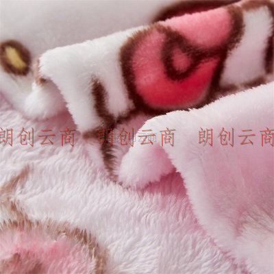 水星家纺 毛毯毛巾被四季空调毯盖毯办公室午睡毯子学生宿舍儿童卡通 猫猫KT云绒毯 100cm*140cm