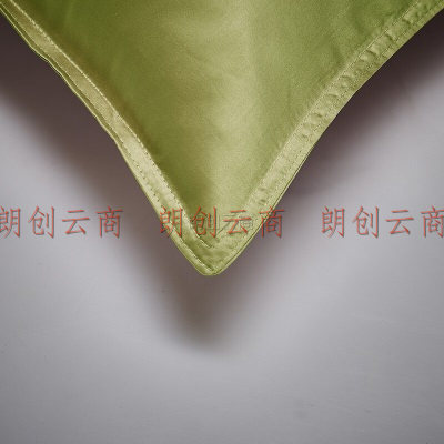 源自然 枕套 纯棉  一对  果绿色  140支轻奢长绒棉高端枕芯